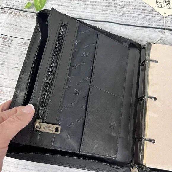 Vintage 1998 Shafmaster Amboldi Black Leather Office Day Planner Address Book - Picture 7 of 16